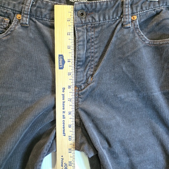 Polo Jeans Co Ralph Lauren Corduroy Pants Womens 12 x 32 Dark Gray Boot Mid-Rise - Picture 11 of 11